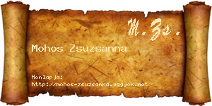 Mohos Zsuzsanna névjegykártya
